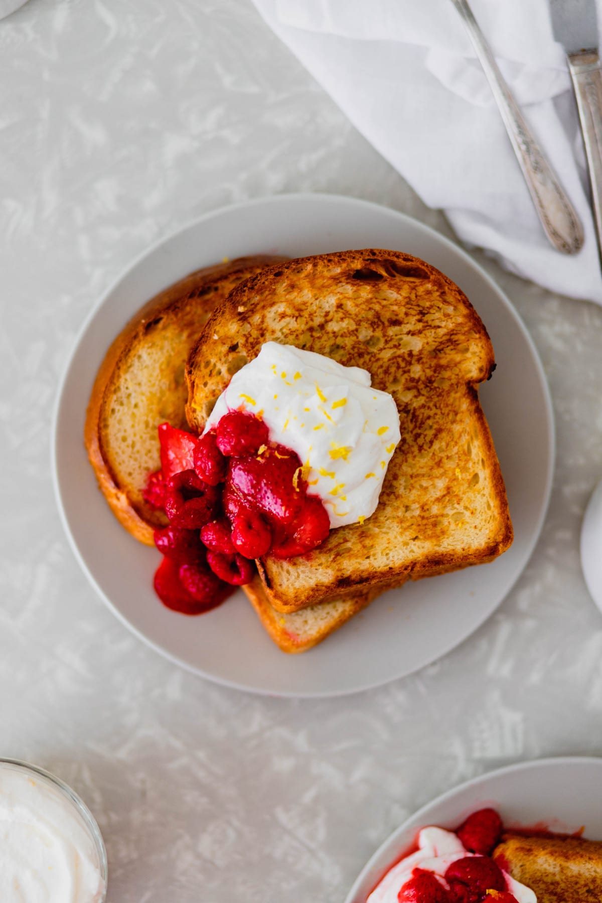 Toasted Brioche with Lemon-Whipped Ricotta and Berries