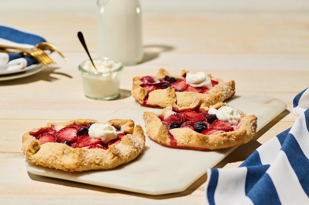 Mini Berry Galettes with Whipped Cream